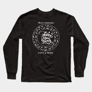 Happy New Year & Merry Christmas. May the new year bring you peace, joy, and happiness. Long Sleeve T-Shirt